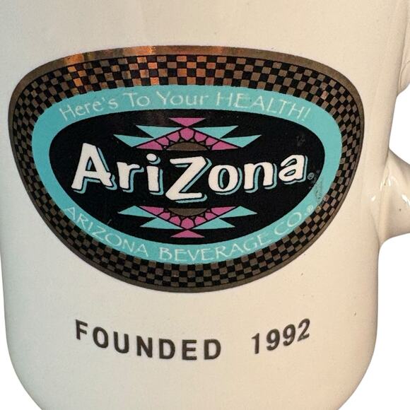 Vintage Arizona Iced Tea Creme Gold Coffee Mug Ceramic Kitchen Advertisement 90s - Picture 9 of 12